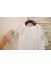 Long Sleeves White Lace Tulle Flower Girl Dress With Attached Cape